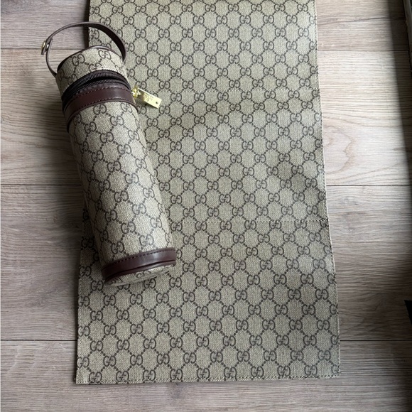 GG Collection Accessories - Beige GG Monogram Cylinder Crossbody Baby Changing Mat